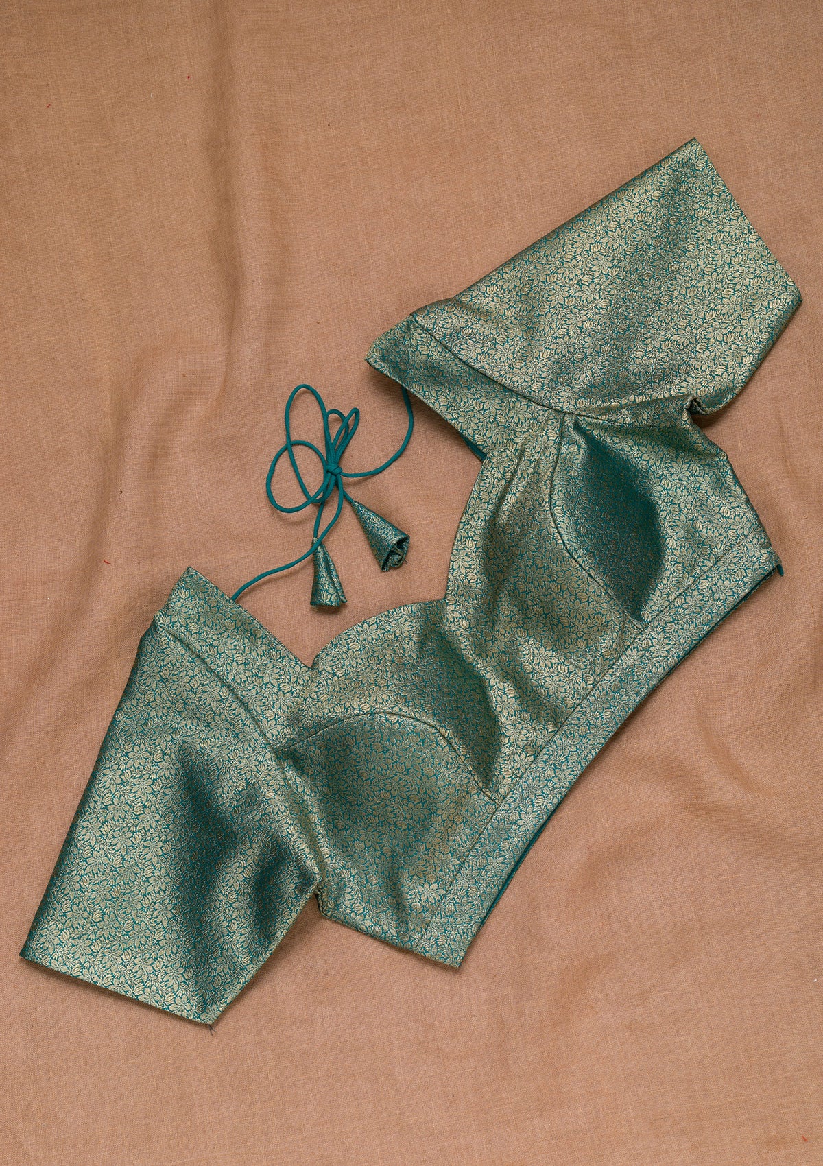 Sea Green Plain Brocade Blouse